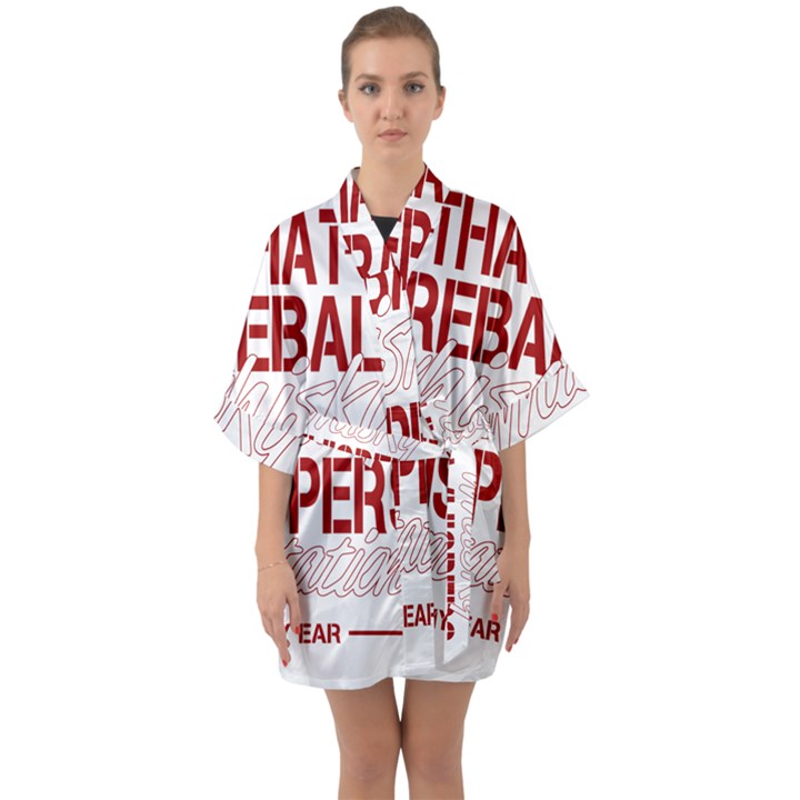 Fireball Whiskey Shirt Solid Letters 2016 Quarter Sleeve Kimono Robe