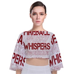 Fireball Whiskey Shirt Solid Letters 2016 Tie Back Butterfly Sleeve Chiffon Top