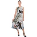 Christmas, Cute Bird With Horse Midi Tie-Back Chiffon Dress View1