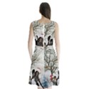 Christmas, Cute Bird With Horse Sleeveless Waist Tie Chiffon Dress View2