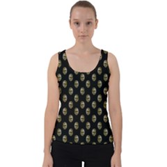 Venetian Mask Motif Pattern 1 Velvet Tank Top