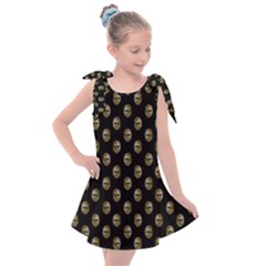 Venetian Mask Motif Pattern 1 Kids  Tie Up Tunic Dress