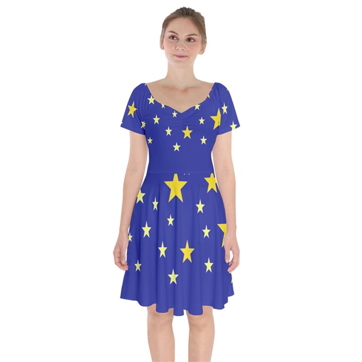 Digitalstars Short Sleeve Bardot Dress