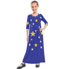 Digitalstars Kids  Quarter Sleeve Maxi Dress by lwdstudio