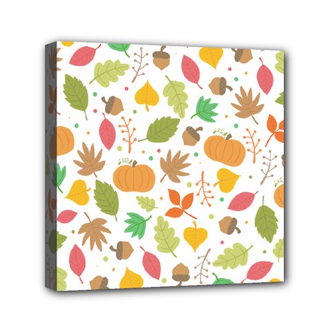 Thanksgiving Pattern Mini Canvas 6  X 6  (stretched) by Valentinaart