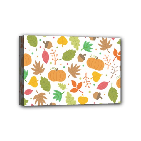 Thanksgiving Pattern Mini Canvas 6  X 4  (stretched) by Valentinaart