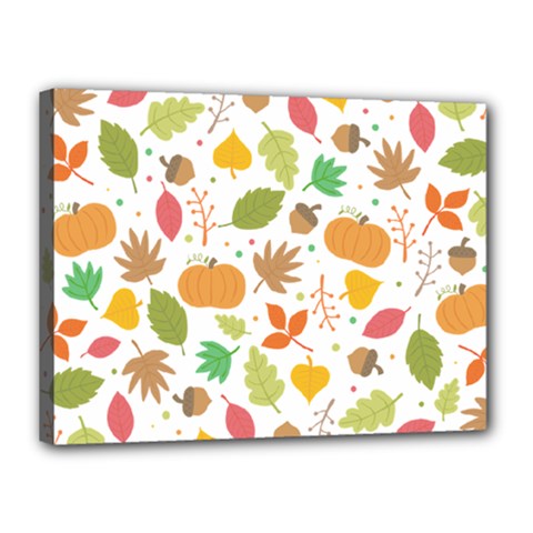 Thanksgiving Pattern Canvas 16  X 12  (stretched) by Valentinaart