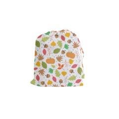 Thanksgiving Pattern Drawstring Pouch (small) by Valentinaart