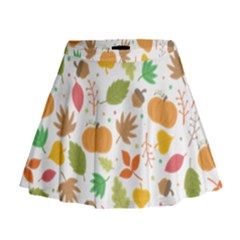 Thanksgiving Pattern Mini Flare Skirt by Valentinaart