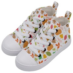 Thanksgiving Pattern Kid s Mid-top Canvas Sneakers by Valentinaart