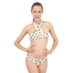 Thanksgiving Pattern High Neck Bikini Set by Valentinaart