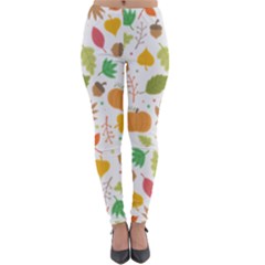 Thanksgiving Pattern Lightweight Velour Leggings