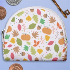 Thanksgiving Pattern Horseshoe Style Canvas Pouch