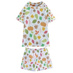 Thanksgiving Pattern Kids  Swim Tee And Shorts Set