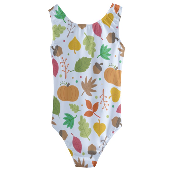 Thanksgiving pattern Kids  Cut-Out Back One Piece Swimsuit