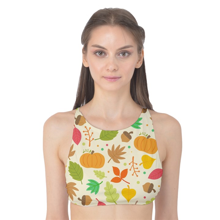 Thanksgiving pattern Tank Bikini Top