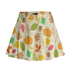 Thanksgiving Pattern Mini Flare Skirt by Valentinaart