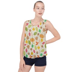 Thanksgiving Pattern Bubble Hem Chiffon Tank Top