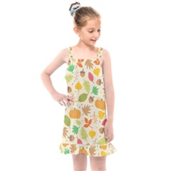 Thanksgiving Pattern Kids  Overall Dress