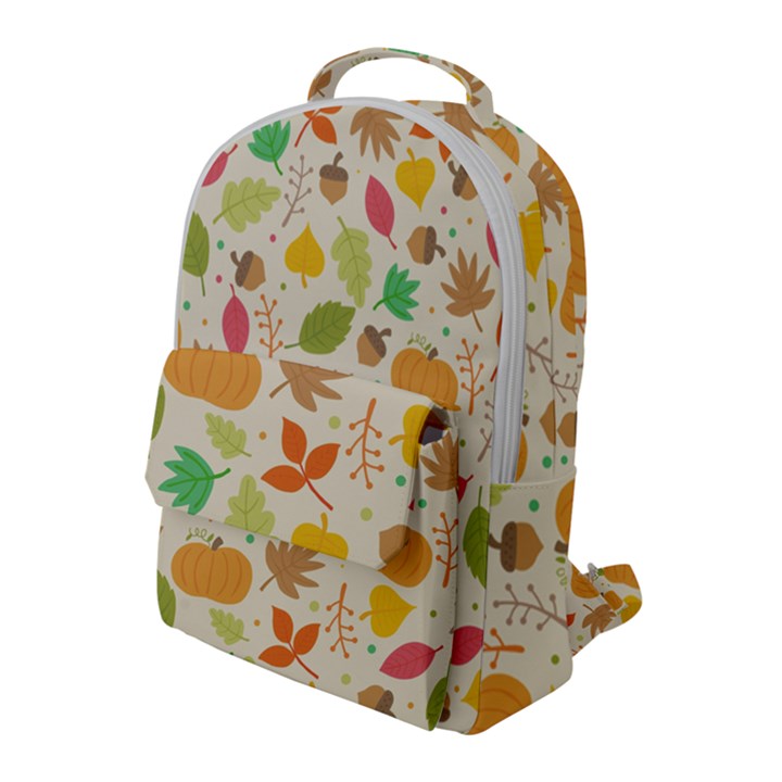 Thanksgiving pattern Flap Pocket Backpack (Large)