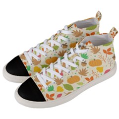 Thanksgiving Pattern Men s Mid-top Canvas Sneakers by Valentinaart