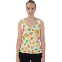 Thanksgiving Pattern Velvet Tank Top by Valentinaart