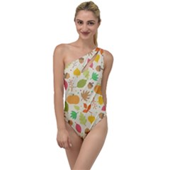 Thanksgiving Pattern To One Side Swimsuit