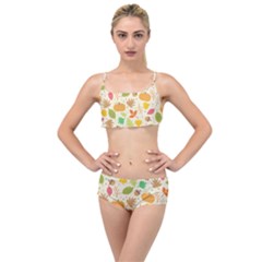 Thanksgiving Pattern Layered Top Bikini Set