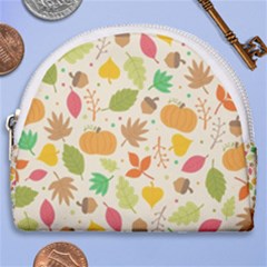 Thanksgiving Pattern Horseshoe Style Canvas Pouch