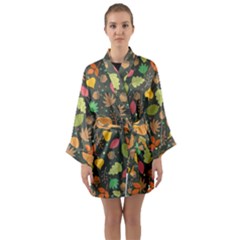 Thanksgiving pattern Long Sleeve Kimono Robe