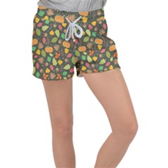 Thanksgiving pattern Women s Velour Lounge Shorts