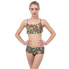 Thanksgiving pattern Layered Top Bikini Set