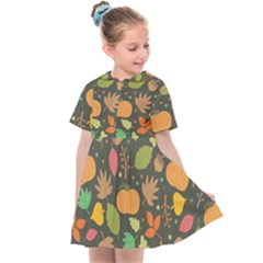 Thanksgiving pattern Kids  Sailor Dress