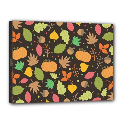 Thanksgiving Pattern Canvas 16  X 12  (stretched) by Valentinaart