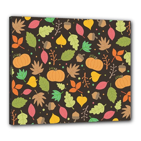 Thanksgiving Pattern Canvas 24  X 20  (stretched) by Valentinaart