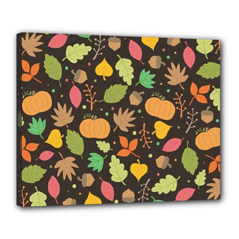 Thanksgiving Pattern Canvas 20  X 16  (stretched) by Valentinaart