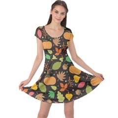 Thanksgiving Pattern Cap Sleeve Dress by Valentinaart