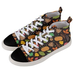 Thanksgiving Pattern Men s Mid-top Canvas Sneakers by Valentinaart