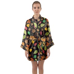 Thanksgiving Pattern Long Sleeve Kimono Robe