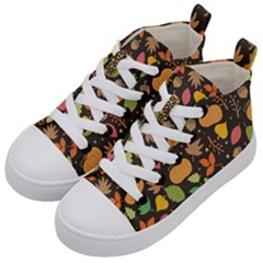 Thanksgiving Pattern Kid s Mid-top Canvas Sneakers by Valentinaart