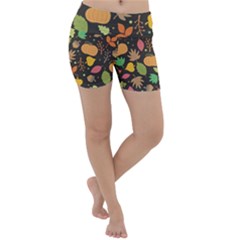 Thanksgiving Pattern Lightweight Velour Yoga Shorts