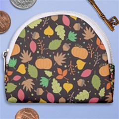 Thanksgiving Pattern Horseshoe Style Canvas Pouch