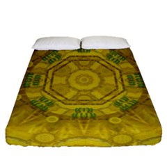 Sunshine Feathers And Fauna Ornate Fitted Sheet (queen Size) by pepitasart