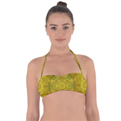 Sunshine Feathers And Fauna Ornate Halter Bandeau Bikini Top by pepitasart