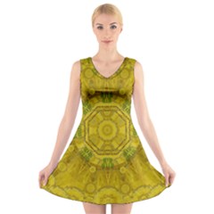 Sunshine Feathers And Fauna Ornate V-neck Sleeveless Dress by pepitasart