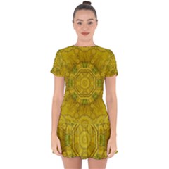 Sunshine Feathers And Fauna Ornate Drop Hem Mini Chiffon Dress by pepitasart