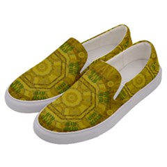 Sunshine Feathers And Fauna Ornate Men s Canvas Slip Ons by pepitasart