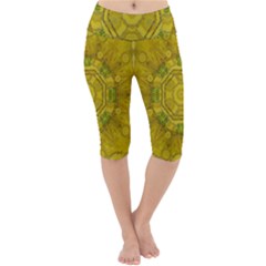 Sunshine Feathers And Fauna Ornate Lightweight Velour Cropped Yoga Leggings by pepitasart