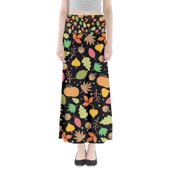 Thanksgiving pattern Full Length Maxi Skirt