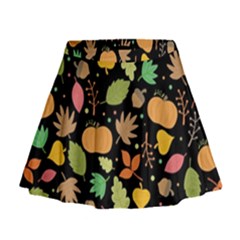 Thanksgiving Pattern Mini Flare Skirt by Valentinaart